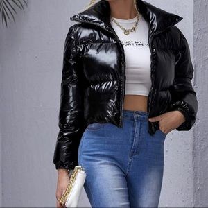 Black Zip up puffer jacket